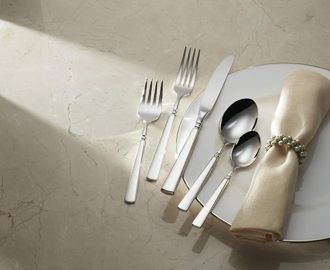 Oneida Easton Salad Forks Silverware Set for 4, Flatware | mirror finish, dishwasher safe | cutlery set for kitchen and dining, utensil set, wedding silverware, heavy duty