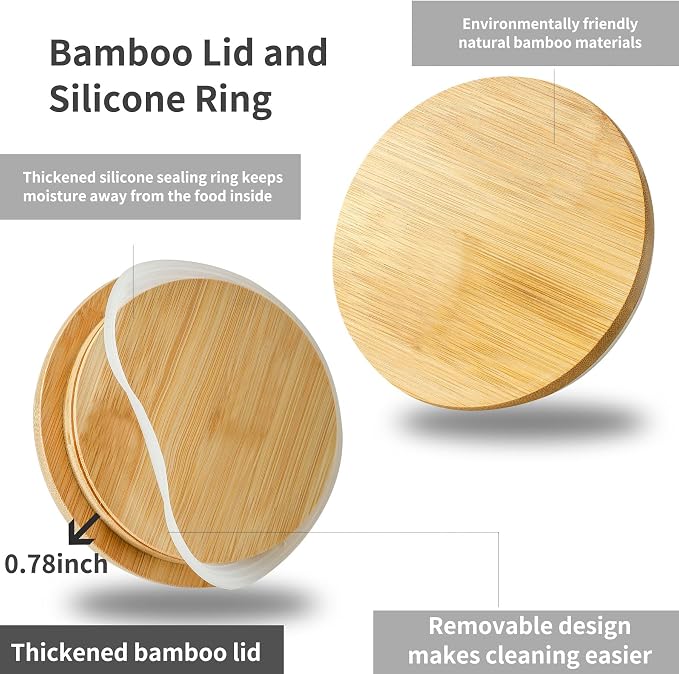 Green Food Storage Jar Strong Ceramic Storage Canisters with Airtight Seal Bamboo Lid Modern Design Seal Damp-Proof Kitchen Jar for Coffee, Tea,coffee