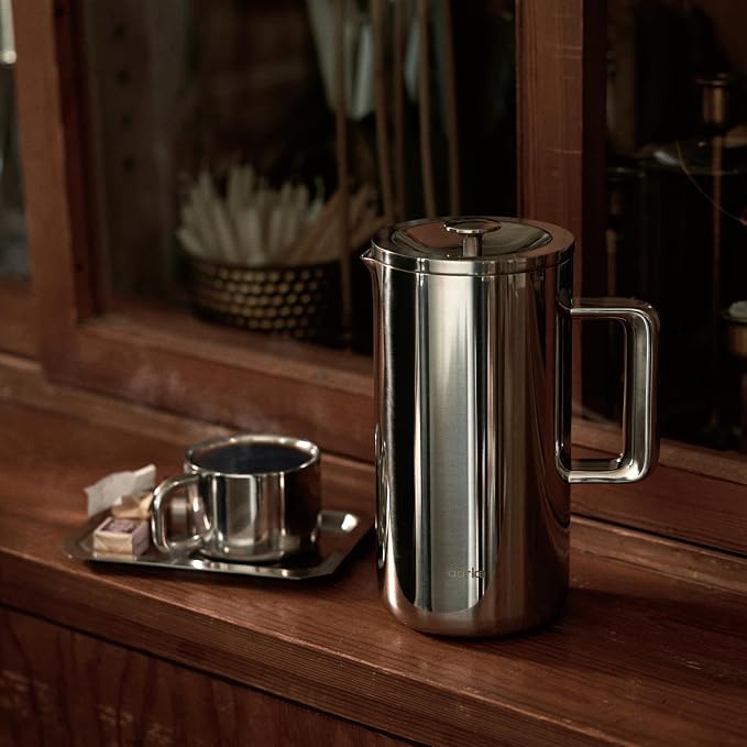 aarke Coffee Press - Stainless Steel, Insulated Double-Walled, 34oz | 100% Stainless Steel, Cool-touch Exterior, Precision Mesh Filter, Vacuum Body
