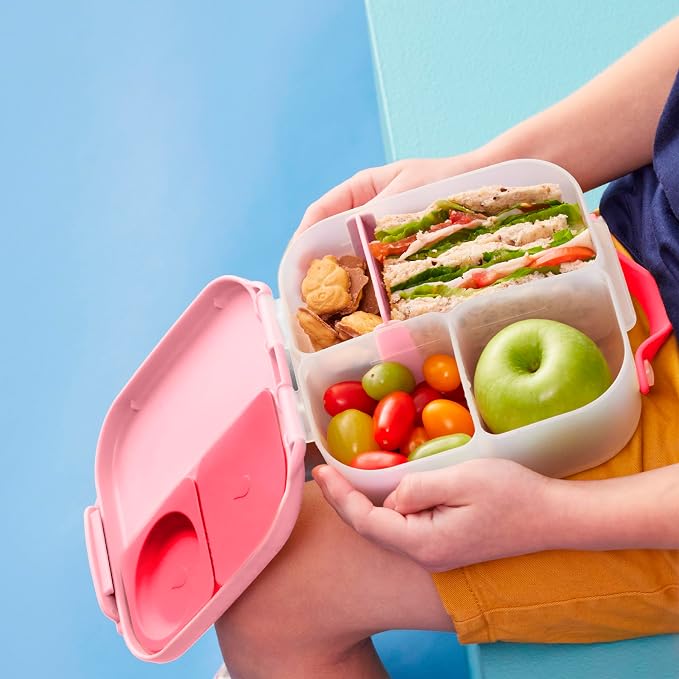 b.box Mini Lunch Box, Snack Containers for Kids, Lunch Box Kids, 4.25 Cup | Bento Box for Kids, Sanck Box, Lunch Containers, Leak Proof, Dishwasher Safe, BPA Free, PFAS Free, Ages 3+ — Flamingo Fizz