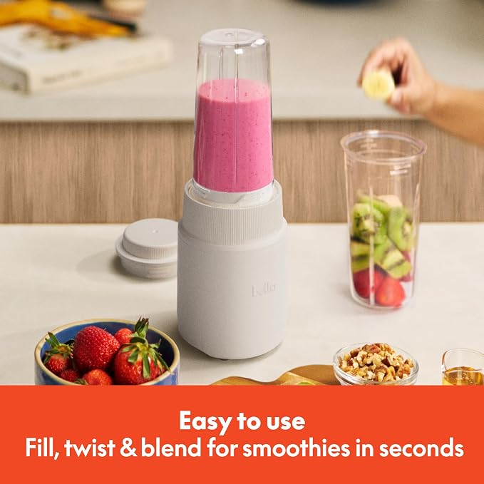 bella Rocket Blender 6-Piece Set with Stacking Cups, Oatmilk