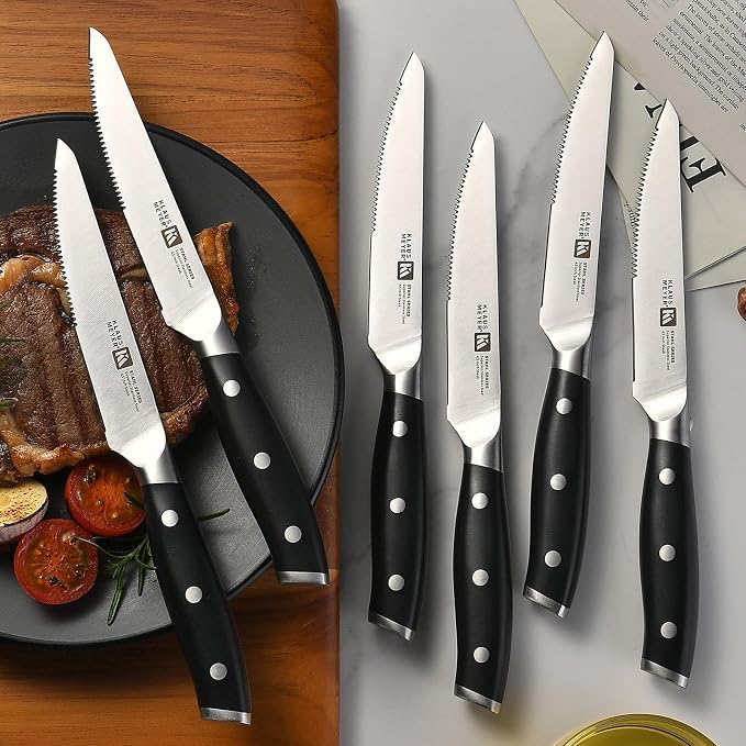 Stahl 19-Piece German Steel Kitchen Knife Block Set (Black) | Premium Knife Set, Long-Lasting Sharpness, Versatile Knife Choices, Space-Saving Block, Ideal For Food Prep & Large Gathering