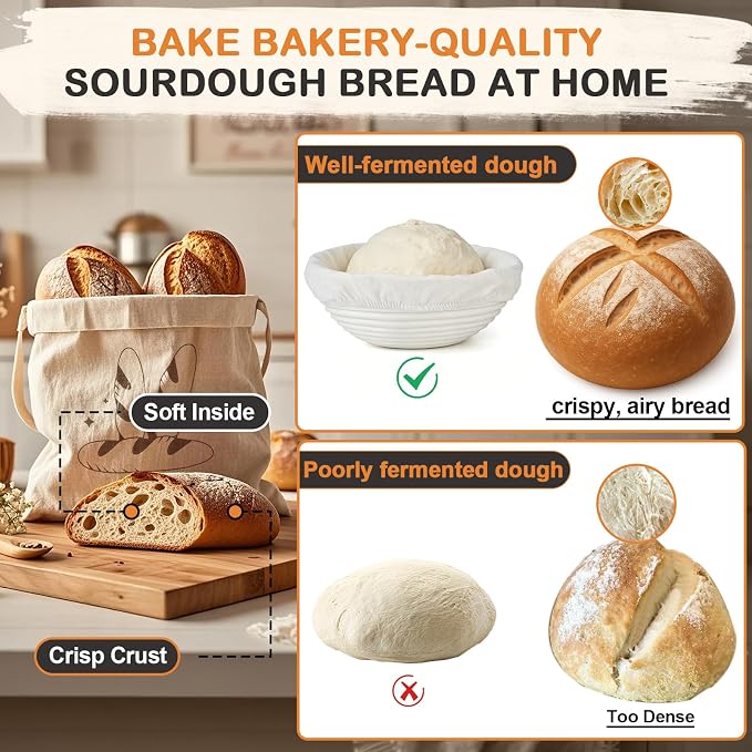 Dutch Oven for Bread Baking 5QT Cast Iron Sourdough Dutch Oven Pot with lid | Banneton Bread Proofing Basket, Mitts & Baking Supplies, Sourdough Starter Kit for Bread Making Frying Braising Camping