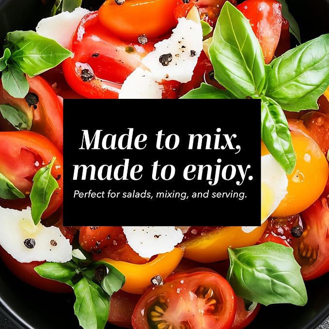COOK WITH COLOR Mixing Bowls with Lids - 12 Piece Plastic Nesting Bowls Set includes 6 Prep Bowls and 6 Lids, Microwave Safe Mixing Bowl Set, Black Embossed