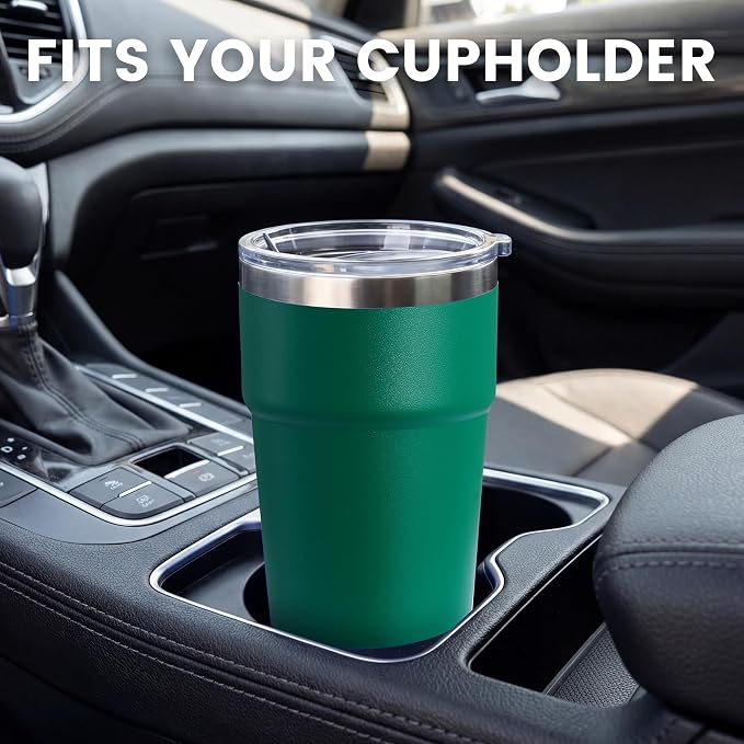 MEWAY 16oz Tumbler Double Wall Vacuum Insulated Travel Mug Bulk, Stainless Steel Tumblers with Lid, Powder Coated Coffee Cups for Cold & Hot Drinks (Green,12 Pack)