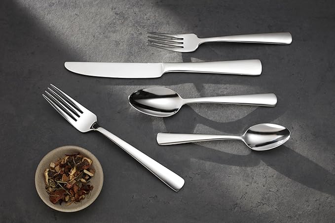Oneida Aptitude Everyday Flatware Salad Forks, Set of 6, 18/0 Stainless Steel, Silverware Set
