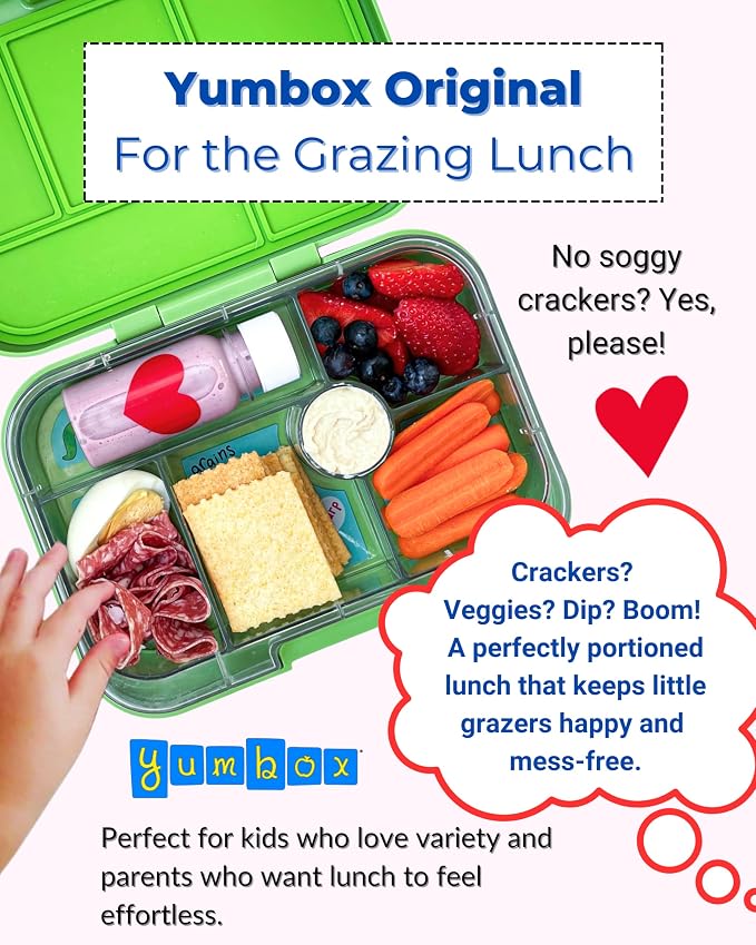 Yumbox Original Leakproof Bento Lunch Box - Lavande Purple Unicorn | 5 Compartments + built-in Dip Well, Lightweight, Compact, Easy Open Latch, Kid-Friendly