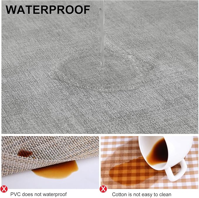 Faux Leather Heat Resistant Placemats 4 Packs, Waterproof Wipeable Dining PU Place Mats for Indoor & Outdoor, Easy to Clean, Light Grey