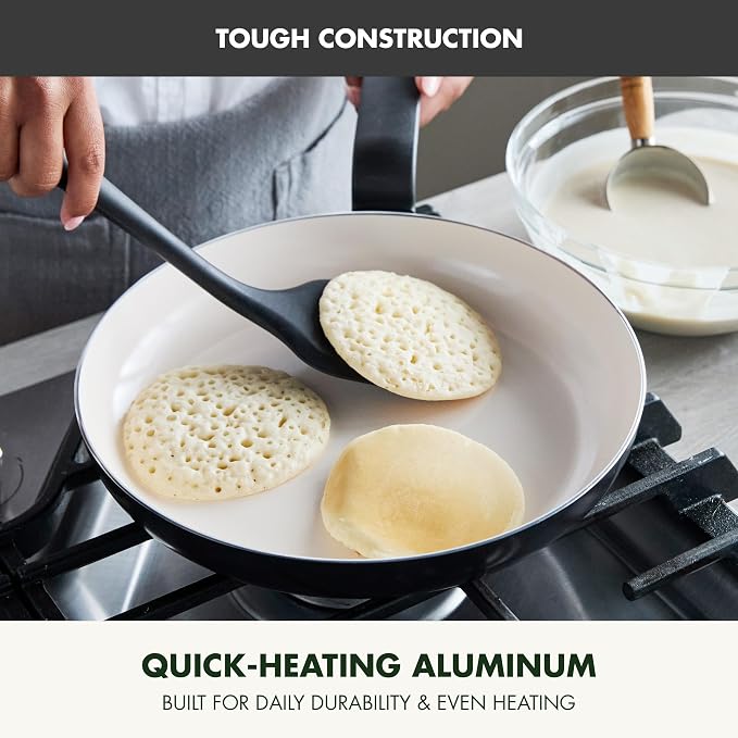 GreenPan Rio Advanced 12" Frying Pan Skillet, Ceramic Nonstick PFAS-Free, Induction Ready, Dishwasher and Oven Safe, Black
