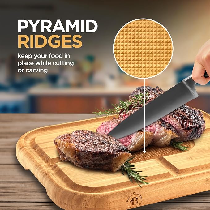 Personalized Cutting Board - Custom Engraved Bamboo Meat Carving Board with Spikes + Juice Groove, BBQ Grill Cutting Board Gift for Dad, Grandpa, Men, Fathers Day, Birthday, Grilling Accessories