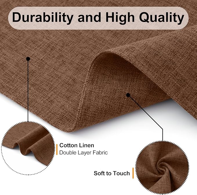Homaxy Cloths Placemats for Dining Table Set of 4, 13" x 19", Brown | Heat Resistant, Washable, Cotton Linen Blend Table Mats, Easy to Clean Place Mats, Indoor Outdoor