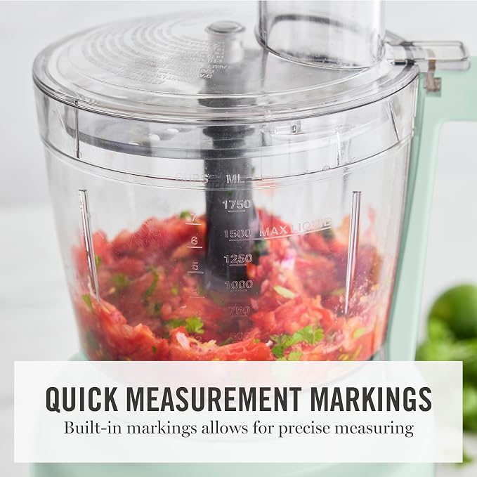 Martha Stewart 10 Cup Food Processor & Electric Chopper, One Touch Pulse | BPA-Free Bowl, 3 Multipurpose Blades, Easy Food Prep, Chop, Slice, Shred, Puree, Emulsify, Speed Dial, Wide Feed Chute, Sage