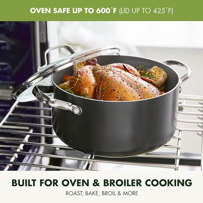 GreenPan Valencia Pro 5QT Ceramic Nonstick Stock Pot, Hard Anodized