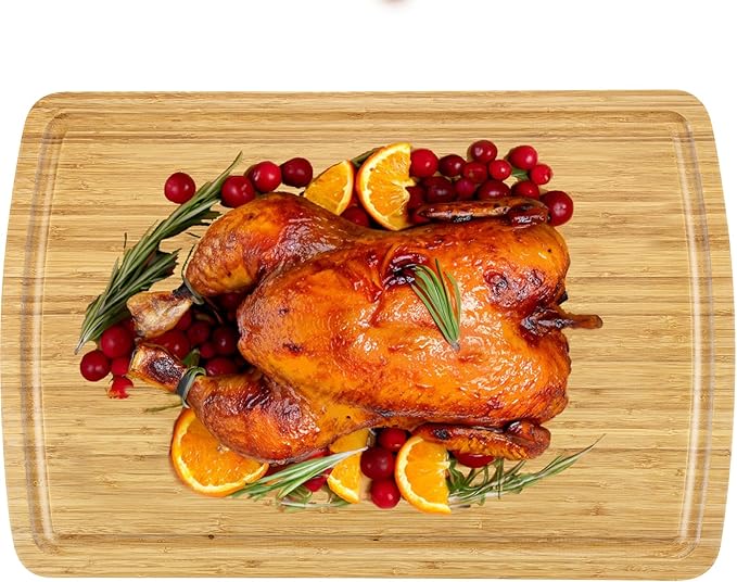Fashionwu 76 cm Extra Large Bamboo Cutting Board for Kitchen, 30 x 20 Inch Large Wooden Cutting Boards with Juice Groove, Thick Butcher Block Cutting Board for Meat Vegetables, Large Charcuterie Board