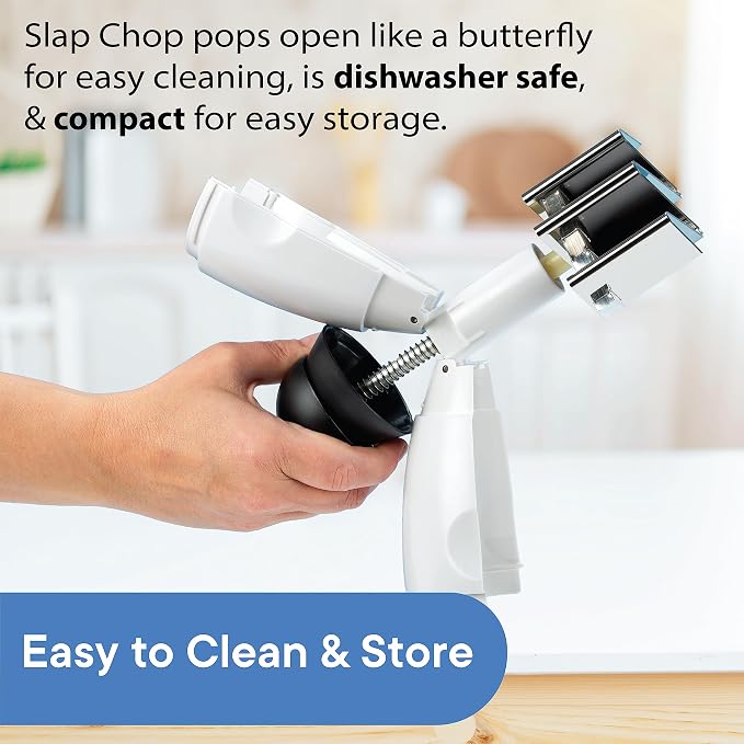 Slap Chop Original Food Chopper, Stainless Steel Blades, Butterfly Open | Manual Food Chopper, Vegetables, Salad Toppings, All Type of Nuts
