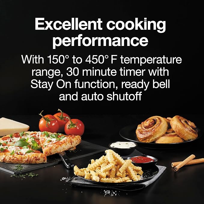 Proctor Silex 6 Slice Countertop Air Fryer Toaster Oven Combo | Air Fry, Bake, Broil, Toast | 150-450⁰F Adjustable Temp | 30 Minute Timer | Automatic Shutoff | Black and Silver | 31267J