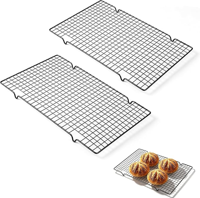 Bread Cooling Rack Sourdough, Sourdough Cooling Rack Stainless Steel, 2 PCS | Bread Cooling Rack, Heavy Duty Cooling Grids, Raised Feet for Heat Dissipation, Easy to Clean, Sturdy and Long-Lasting