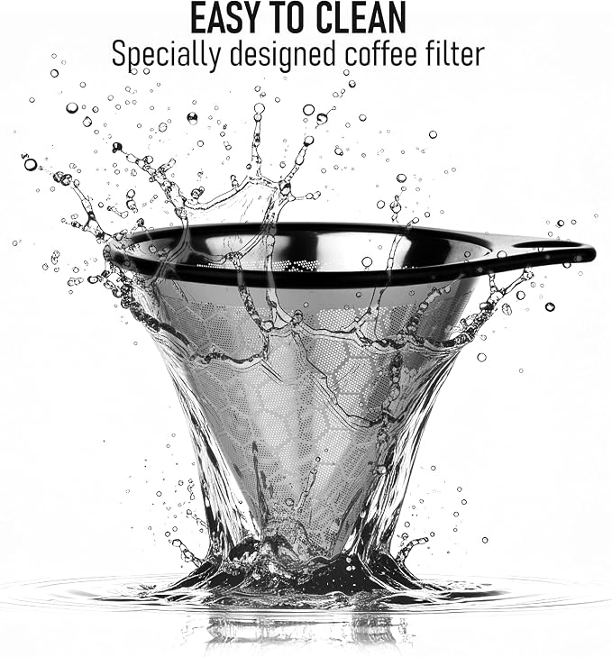 Innovation Infuser for Daily Brewing – Borosilicate Glass Dripper with Stainless Steel Reusable Filter, Manual Eco Brewer, Plastic-Free Non-Toxic Coffee Station, Pour Over Tea Coffee Maker