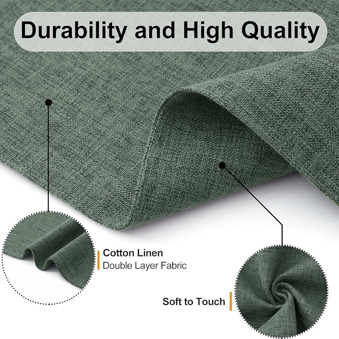 Homaxy Cloths Placemats for Dining Table Set of 4, 13" x 19", Green | Heat Resistant, Washable, Cotton Linen Blend Table Mats, Easy to Clean Place Mats, Indoor Outdoor