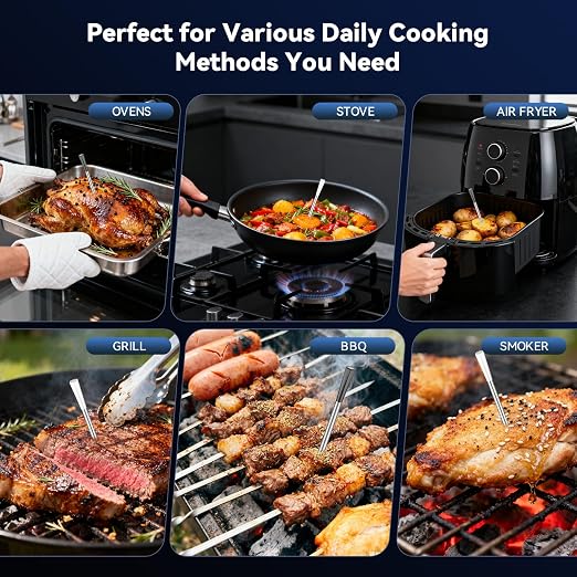 Smart Wireless Meat Thermometer, Dual Probes, Bluetooth App, IP67 BBQ Grill | Real-time temperature tracking and smart alerts for grilling, smoking, roasting and oven cooking.