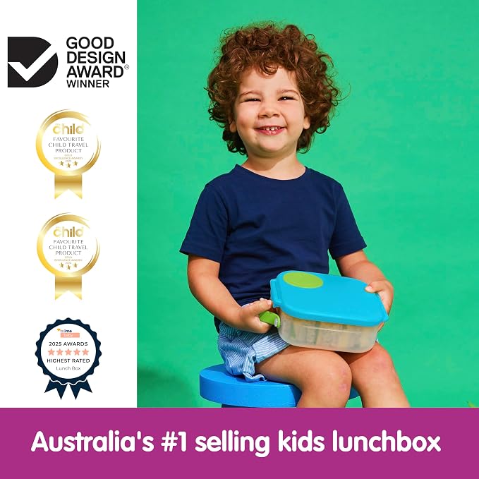 b.box Mini Lunch Box, Snack Containers for Kids, Lunch Box Kids, 4.25 Cup | Bento Box for Kids, Sanck Box, Lunch Containers, Leak Proof, Dishwasher Safe, BPA Free, PFAS Free, Ages 3+ — Ocean Breeze