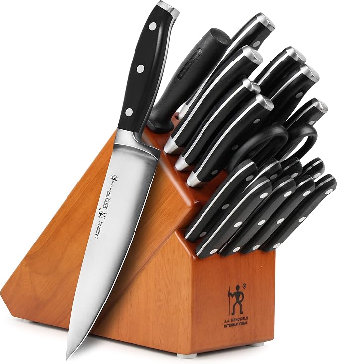 J.A. Henckels Knife Set - 19 Piece - International Forged Premio Series with Cherry Block