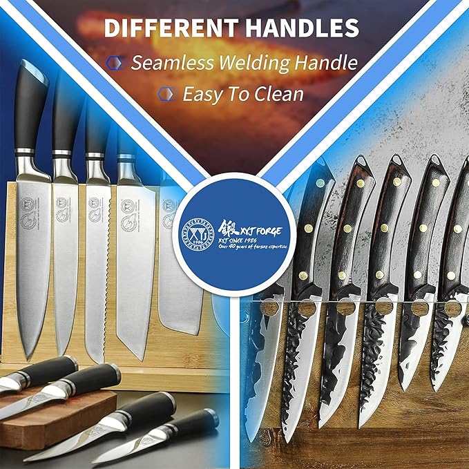 XYJ Knives Authentic Since 1986,Chef Knife Professional Set with Bag,Cleaver Butcher Knife for Meat Cutting Bag