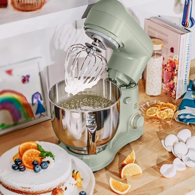 5.3 Qt Stand Mixer, 300W Electric Kitchen Mixer with 12 Speeds, Tilt Head Design, Stainless Steel Bowl, Dough Hook Whisk Beater Splash Guard (Sage Green)