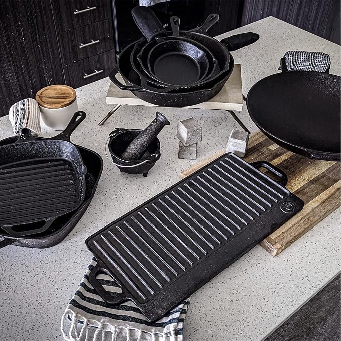 10.5 Inch Square Grill Pan Medium Pre-Seasoned Cast Iron