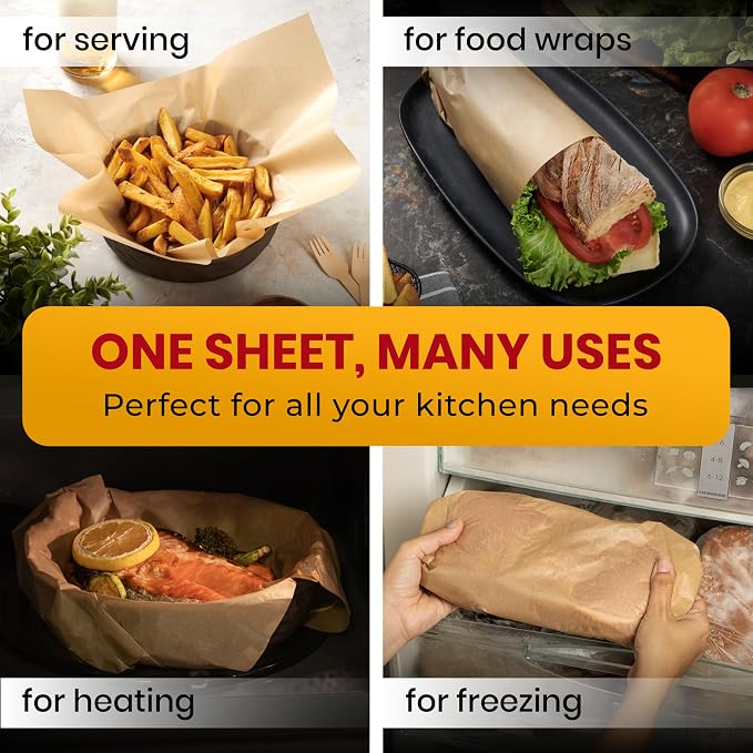 Precut Parchment Paper Sheets 12x16", 220 Pcs for Half Sheet Pans | 220 Pcs by Baker's Signature – Non-Stick Half Sheet Liner – Greaseproof, Will Not Curl or Burn, Non-Toxic up to 450°F