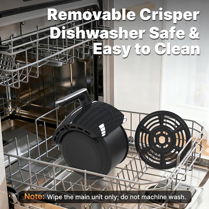 Compact Air Fryer Small, 2.1QT, 4-in-1 Small Mini Airfryer Compact, Bake, Roast, Reheat, 98% Less Oil, Adjustable Temperature & Timer, Quiet, Nonstick & Dishwasher Safe Basket, BPA-Free, Black