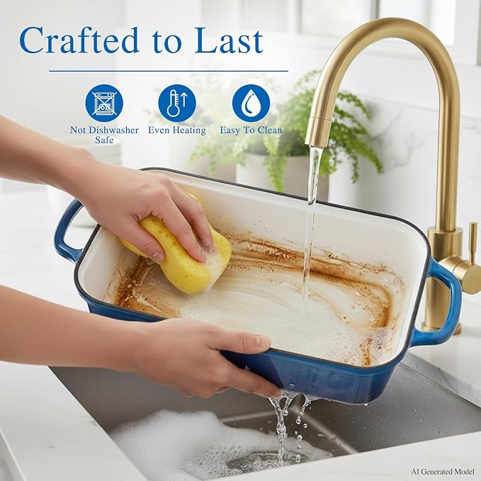 11x5 Inch Cast Iron Loaf Pan with Lid, Sourdough Bread Baking | Large Loaf Pans for Baking Bread, Even Heat Distribution Loaf Dutch Oven for Homemade Bread, Meatloaf (5.8Qt, Marseille)