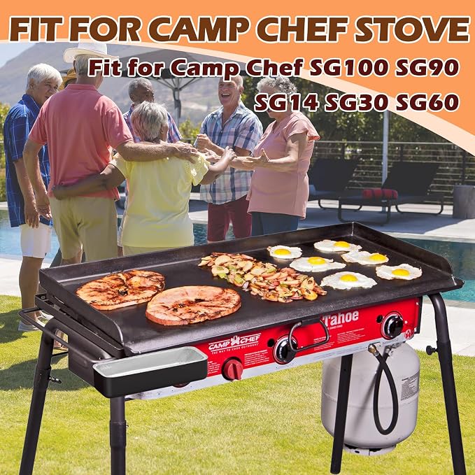 Grease Cup Catcher for Camp Chef SG Griddle Series with 10 Pack Liners | Includes steel cup + 10 foil liners; fits SG100/SG90/SG30/SG14/SG60; 24 oz capacity; NOT for CCH right-drain models