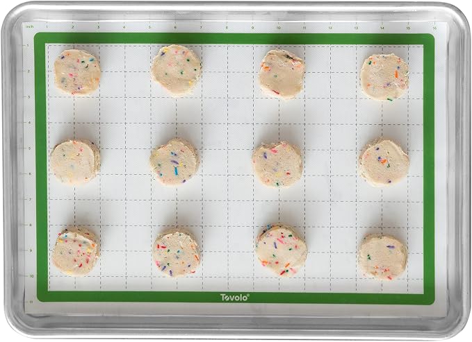 Tovolo TrueBake Silicone Baking Mat Half Sheet with Grid Lines for Baking Cookies Pastry Rolling Dough Cooking, Heavy Duty Heat Resistant Reusable Non Stick BPA Free Bakerware Liner Mat Oven Safe