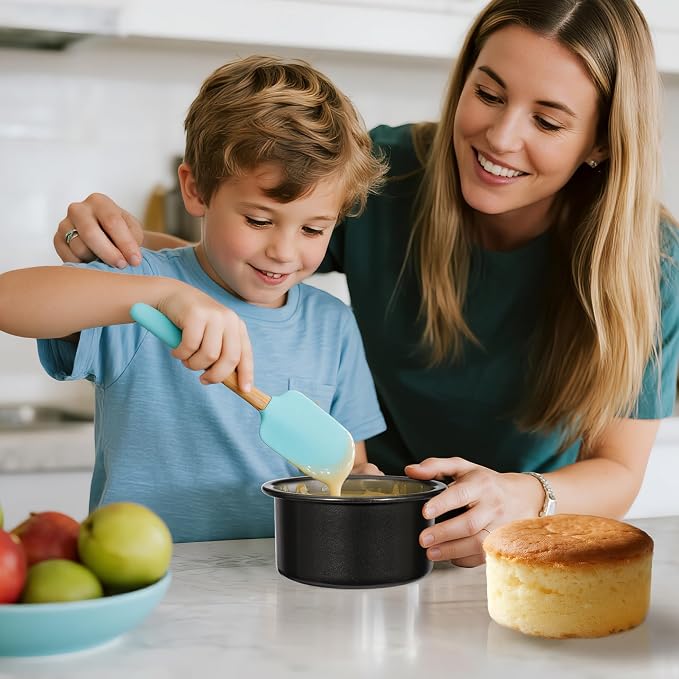 4 Inch & 6 Inch Cake Pans Set of 2, Nonstick Carbon Steel Round Cake Pans | Smash Small Cake Pans for Birthday Wedding Baking Layer Cake , Non Toxic Coating & Straight Side, Easy Clean & Easy Release