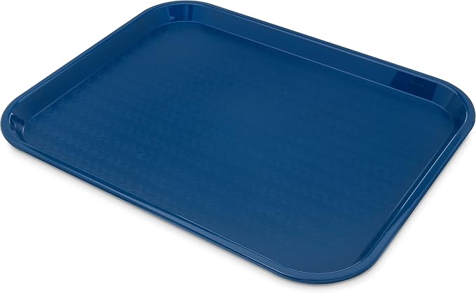 Carlisle FoodService Products Café Cafeteria Tray, Fast Food Tray for Restaurant or Commercial Use, 14" x 18", 12 Count, Blue