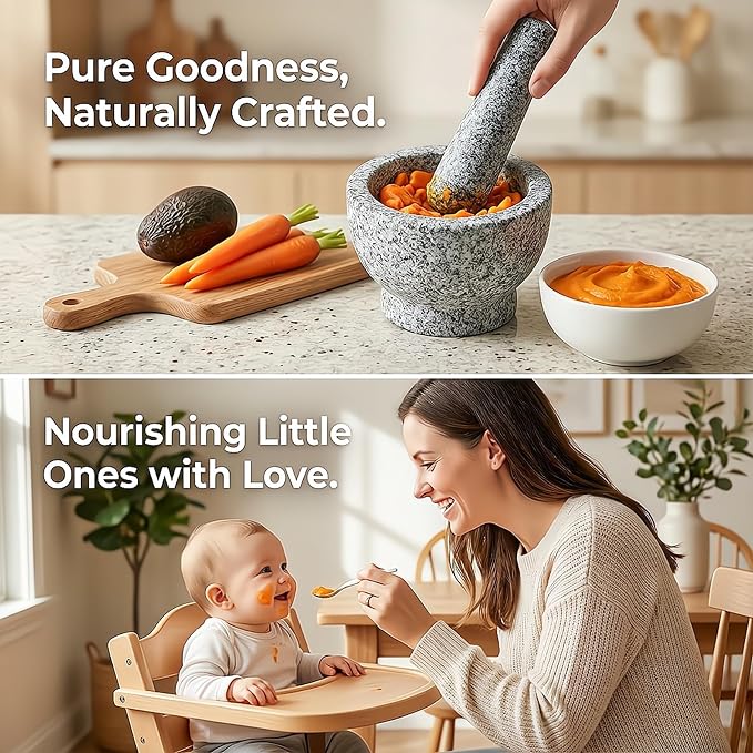 Granite Stone Pestle Only Replacement, Large 6.5 Inch Spice Grinder | for Mortar and Pestle Set, Heavy Unpolished Stone Pestle, Herb Crusher, Guacamole Masher (Mortar Bowl Not Included)