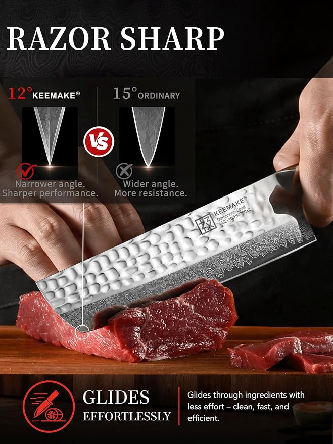 Nakiri Chef Knife, 7 Inch 67-Layer Damascus Japanese Knife | Kitchen Knives with Ergonomic Pakkawood Handle, Non-Slip Cooking Vegetable Knife with Ash Sheath, Kitchen Enthusiasts Gift