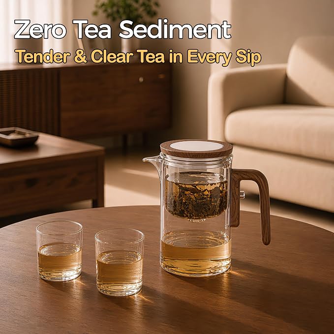 VANROS Magnetic Glass Tea Pot, Enchanted Teapot with Infuser, 20 oz | Magic Tea Maker for Loose Leaf Tea Steeper, Tea Diffusers for Tea lover Gifts