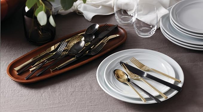 Allay Midnight 20 Piece Everyday Flatware Set, Service For 4
