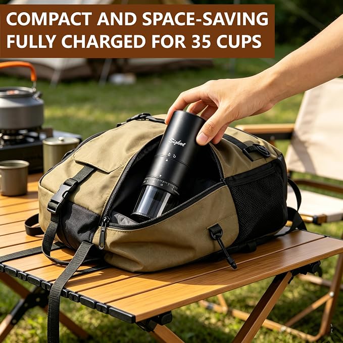 Sigbot Electric Coffee Bean Grinder, Cordless Burr Grinder for Travel | USB-C Rechargeable, Portable, 38 Grind Settings, 420 Stainless Steel Conical Burr, Single Dose for Home Use, Office, Camping