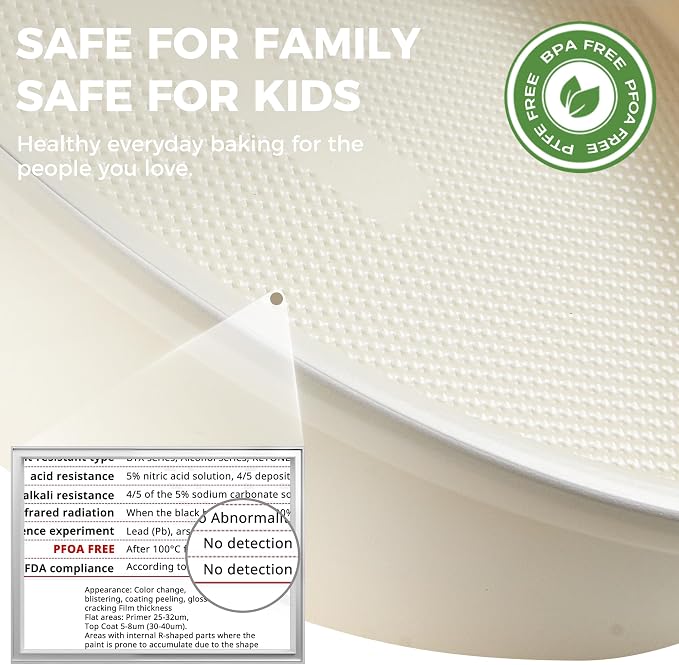 Ceramic Nonstick 9” Round Cake Pans, Heavy-Duty Aluminized Steel | Non-Toxic 9 Inch Round Cake with Diamond Texture, Cake Pans 9 Inch Round for Baking Cheesecake, Cream, 2-Pack