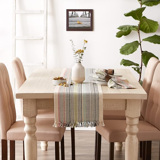DII Variegated Tabletop Collection, Table Runner, 13x72, Mediterranean