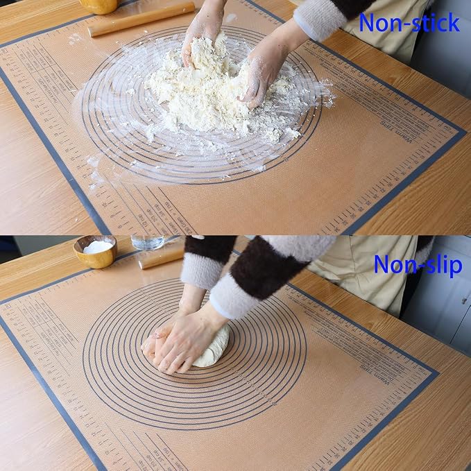 Silicone Pastry Mat 36x24 Inch Nonstick Baking Mat -Perfect for Dough, Pastry, Dough Rolling, Kneading Board, Pie Crust, Fondant, Pasta/Pizza, Kitchen Counter Mat