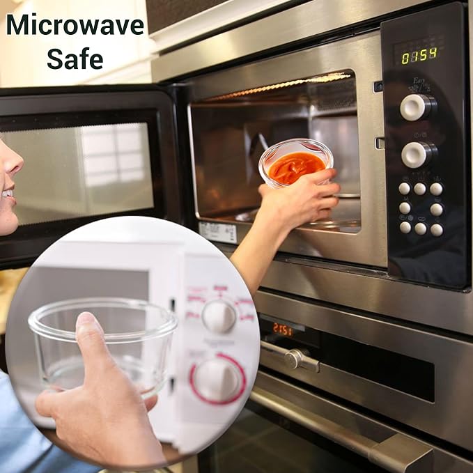 8oz Glass Food Storage Containers with Airtight BPA-Free Lids 6 Pack, 1 Cup Small Glass Freezer Containers for Sauce, Sides, Meal Prep - Reusable & Dishwasher Microwave Fridge Freezer Safe