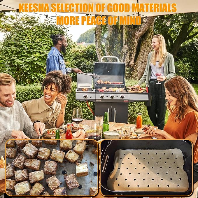 Foodi FG551 Non-stick Combo Crisper Basket Parts for Ninja Foodi | For Foodi DG651 & DG551 Smart XL Indoor Grill Accessories with 100pcs Disposable Air Fryer Food Basket Parchment Paper Liners