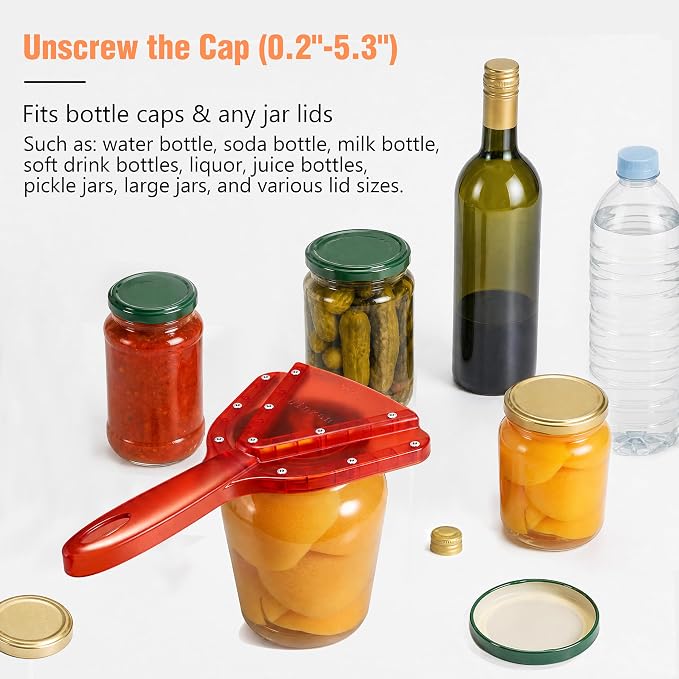 Uinxan Jar Opener for Weak Hands & Seniors with Arthritis - Handheld Manual | Effortlessly Opens Stubborn Screw Lids & Bottle Caps. 304 Stainless Steel. Durable. Patented Kitchen Gadget (Blue)
