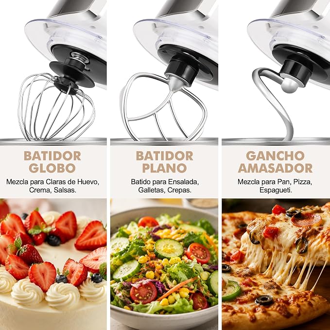 Kitchen in the box Stand Mixer,3.2Qt Mini Electric Food Mixer,6 Speeds Portable Lightweight Kitchen Mixer for Daily Use with Egg Whisk,Dough Hook,Flat Beater (White)