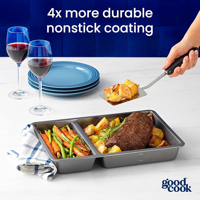 GoodCook Premium Nonstick divided Baking Pan, 9 x 13-Inch