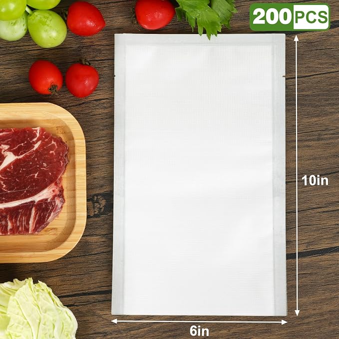 Vacuum Sealer Bags for Food Storage, 6" x 10" Vacuum Seal Bags, 100 Count | 3Mil Embossed BPA-Free Puncture-Resistant Bags, Universal Fit for Sous Vide, Meal Prep, Freezer Storage & Food Preservation